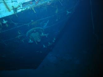 Stbd side hawse pipe on bow of ship